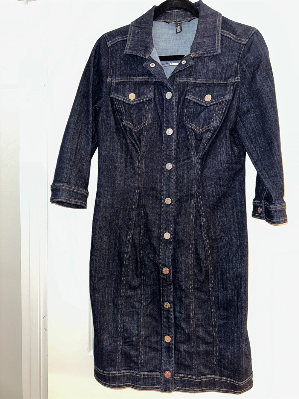 WHBM Midnight denim dress (or long jacket)- size 6